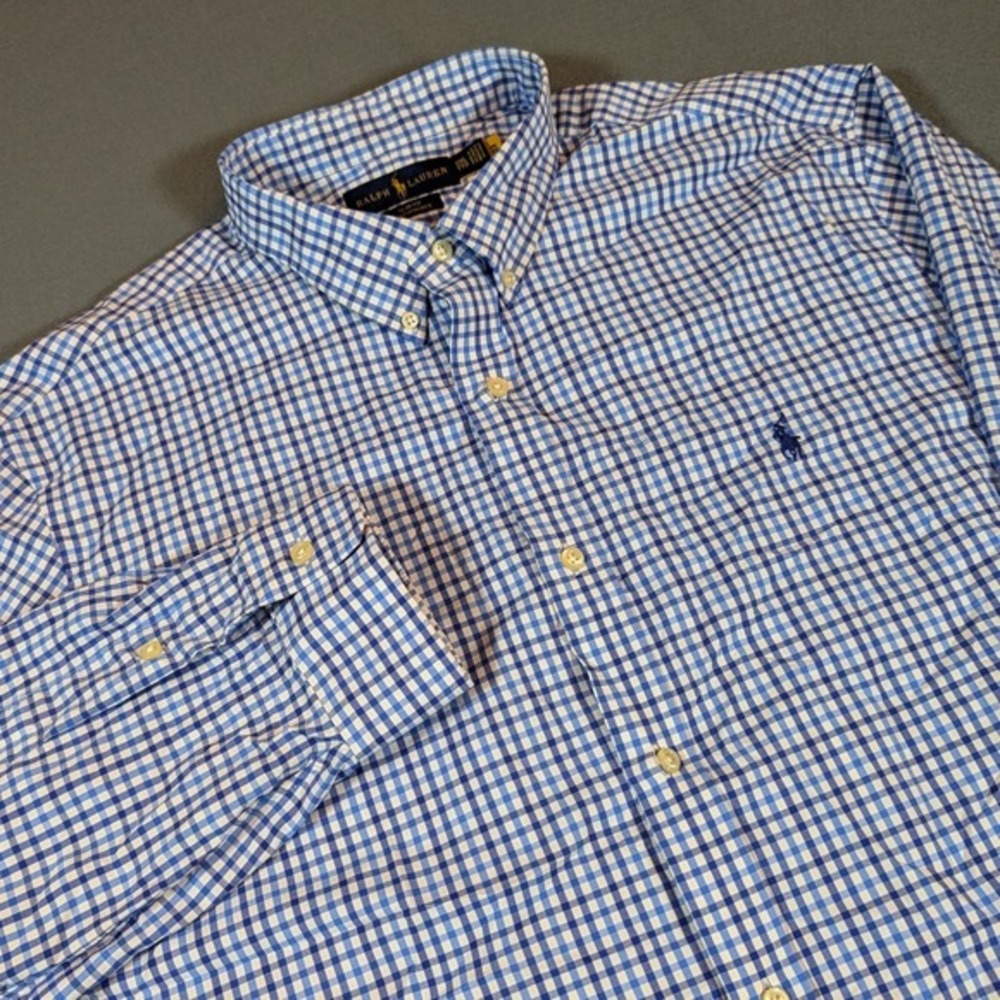 Ralph Lauren‎ Mens Slim Fit Performance Gingham Button Down Shirt XXL